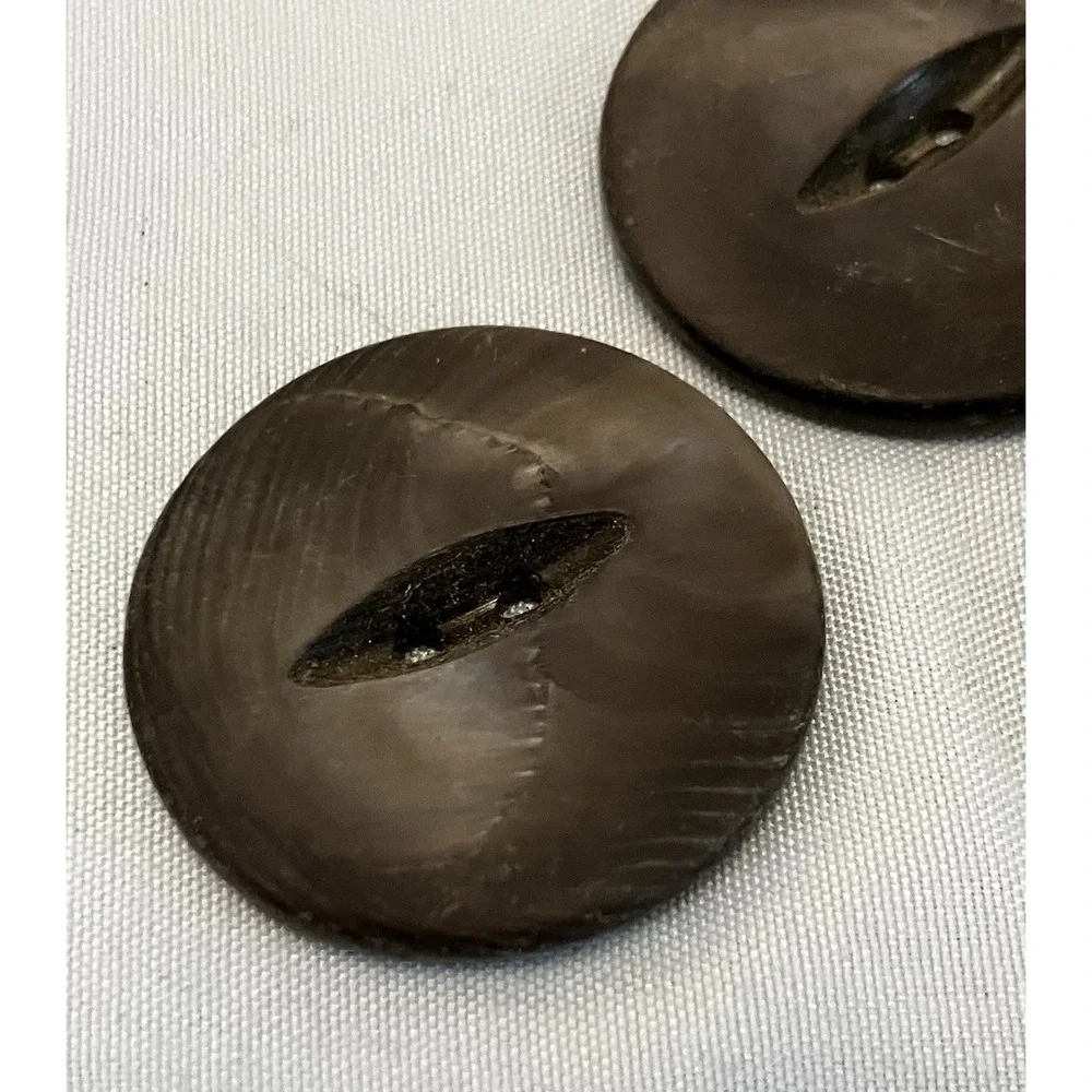 3 Vintage Marbled Swirl Gray Cat Eye Celluloid Buttons Fish Eye Jacket Coat